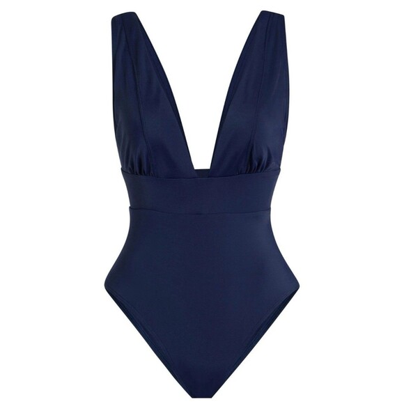 Andie Swim Mykonos One Piece Swimsuit V Neck Navy Blue XXXL 3Xl - Picture 1 of 8